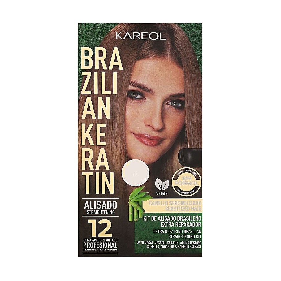 Набір для волосся Kareol Brazilian Keratina Extra Repairing (шампунь, 17 мл + шампунь, 30 мл + кондиціонер, 30 мл + крем, 150 мл + пензлик)